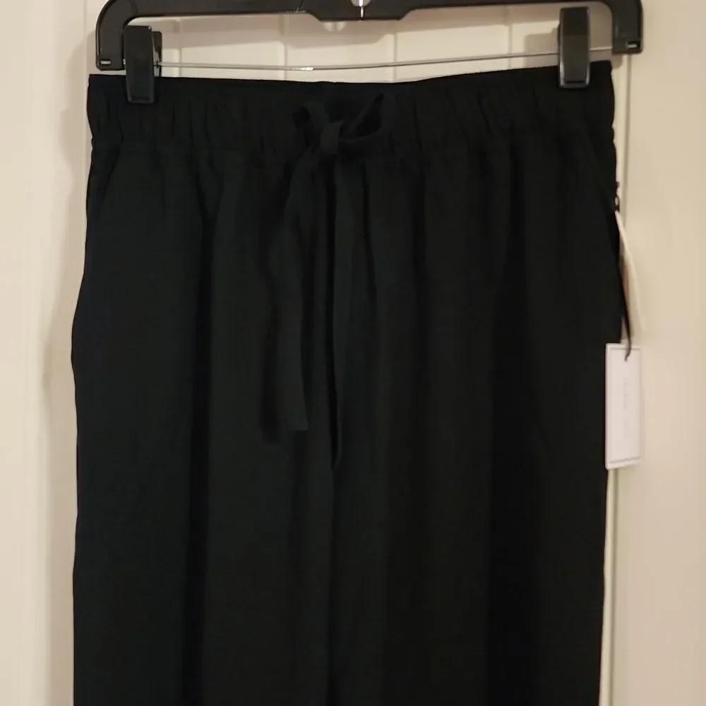 1 STATE Jogger Black Pocketed Smocked Drawstring Elastic Waist Lounge Dress - Picture 2 of 5